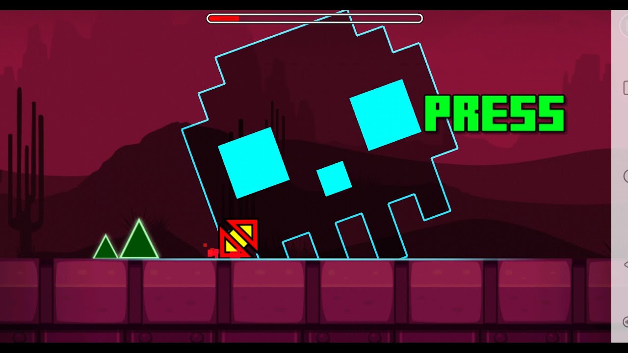 Включи geometry dash press start