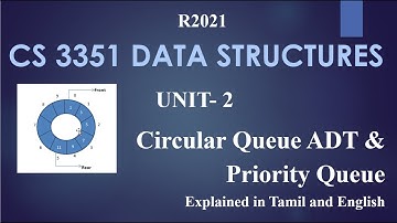 CIRCULAR QUEUE ADT and PRIORITY QUEUE/ Explained in Tamil and English