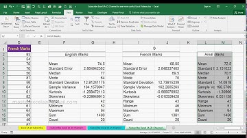 How to make Comparative Descriptive Statistics using Data analysis tool in MS Excel 2016