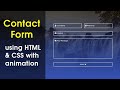 How to make a contact form using html and  css  animated label contact form design