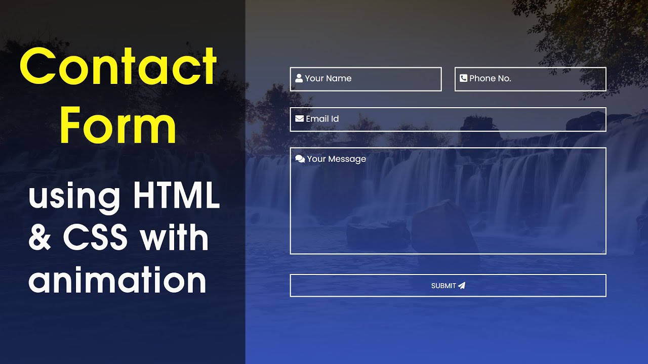 How To Make A Contact Form Using HTML And & CSS | Animated Label Contact Form Design