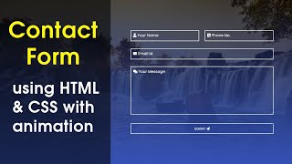 How To Make A Contact Form Using HTML And & CSS | Animated Label Contact Form Design