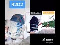 R2D2 and darth Vader get hit by ball