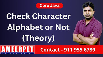 Check the First Character is Alphabet or Not in Java | Ameerpet Technologies