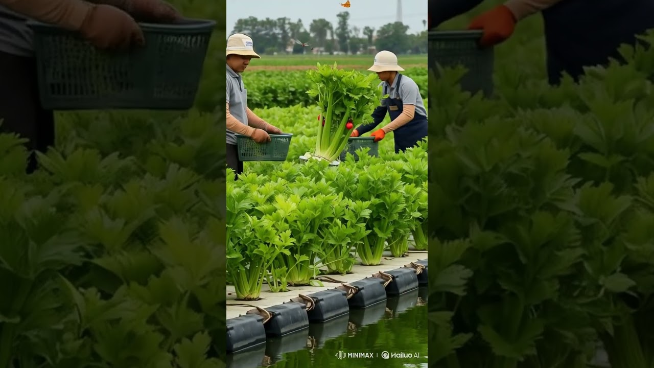 Cauliflower Growing in Hydroponics on a Floating Farm 🥦🌊