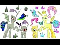 My little pony Nice Princesses Alicorns vs Villains- Flutterbat Pinkamena Twivine - MLP Paper craft