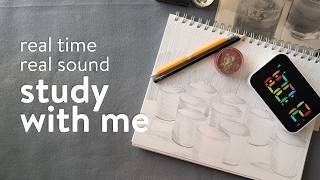 1 Hour Study With Me ☕ Sketching Cylinders | Real Pencil Sounds ASMR