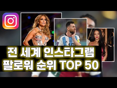 전 세계 인스타그램 팔로워 순위 TOP 50 2023년 1월 31일 기준 