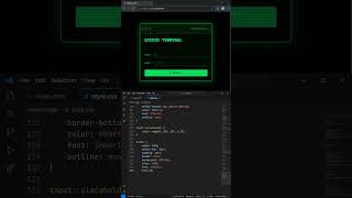 Matrix Hacker Login in HTML, CSS & JS 🟢 #shorts