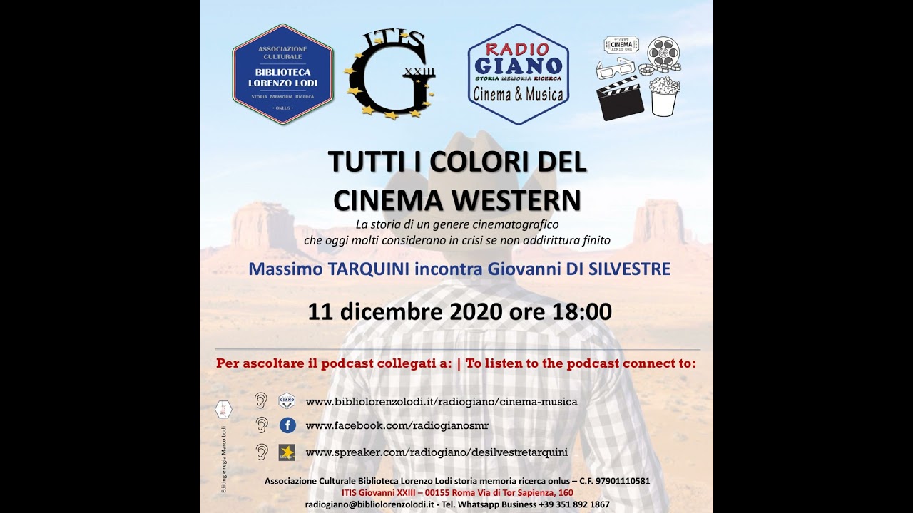 TUTTI I COLORI DEL CINEMA WESTERN | Massimo Tarquini dialoga con  Giovanni Di Silvestre