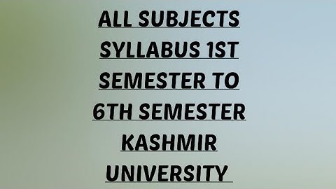how to download syllabus Kashmir University batch all semester backlog or fresh