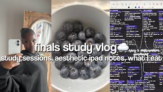 study vlog📓; studying for finals, new school bag, ipad notes, study sessions, good food🫐
