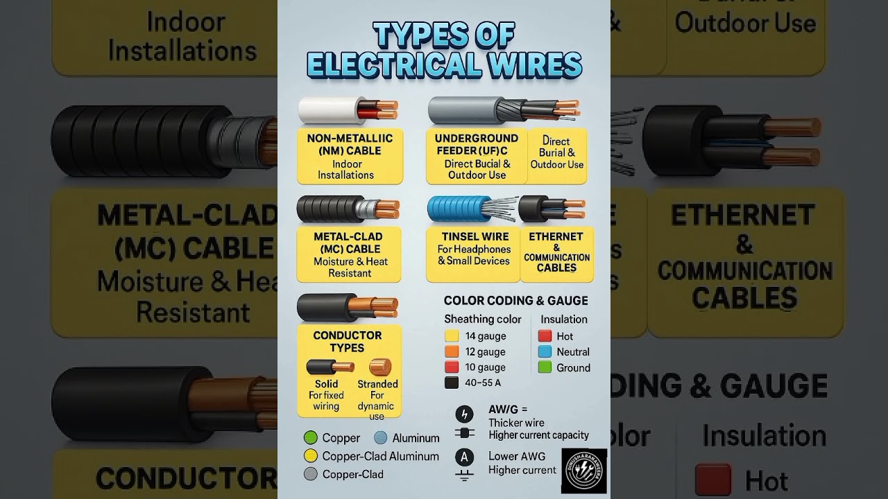 Types of electrlcal wlres