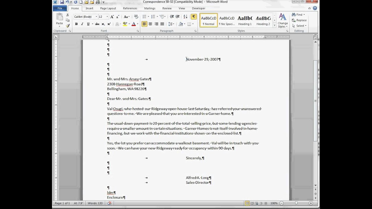 How to make a cover letter on word 2010