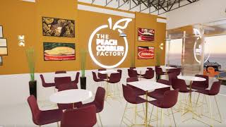 Peach Cobbler Factory Interior Design | BAA Architects Cinematic Store Rendering