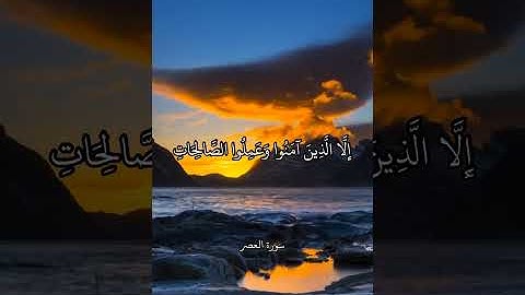 وَالْعَصْرِ (1) إِنَّ الْإِنسَانَ لَفِي خُسْرٍ || سورة العصر || علي جابر