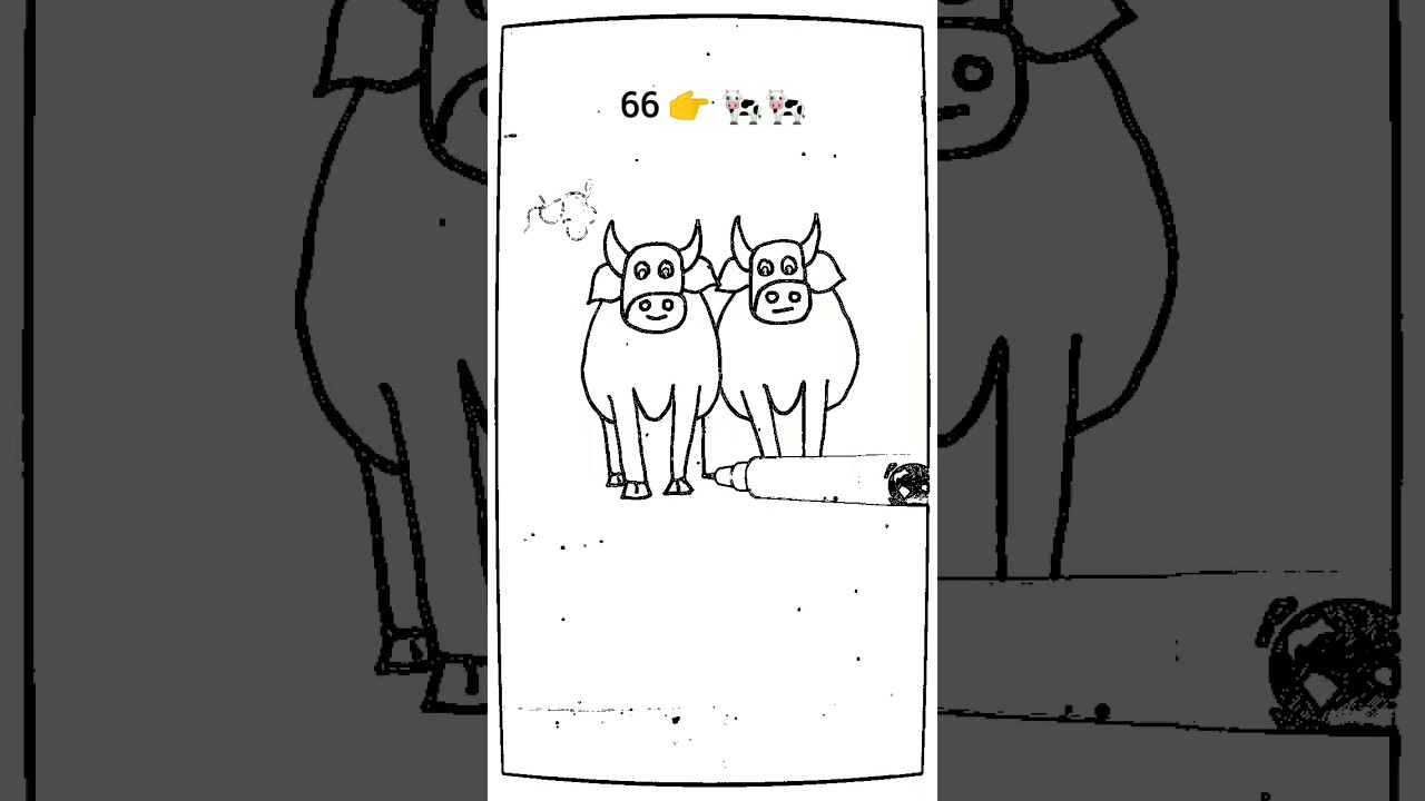 How to draw Cowes From numbers 66/Amazing Drawing Tricks @bintemukhtarartgallery9227