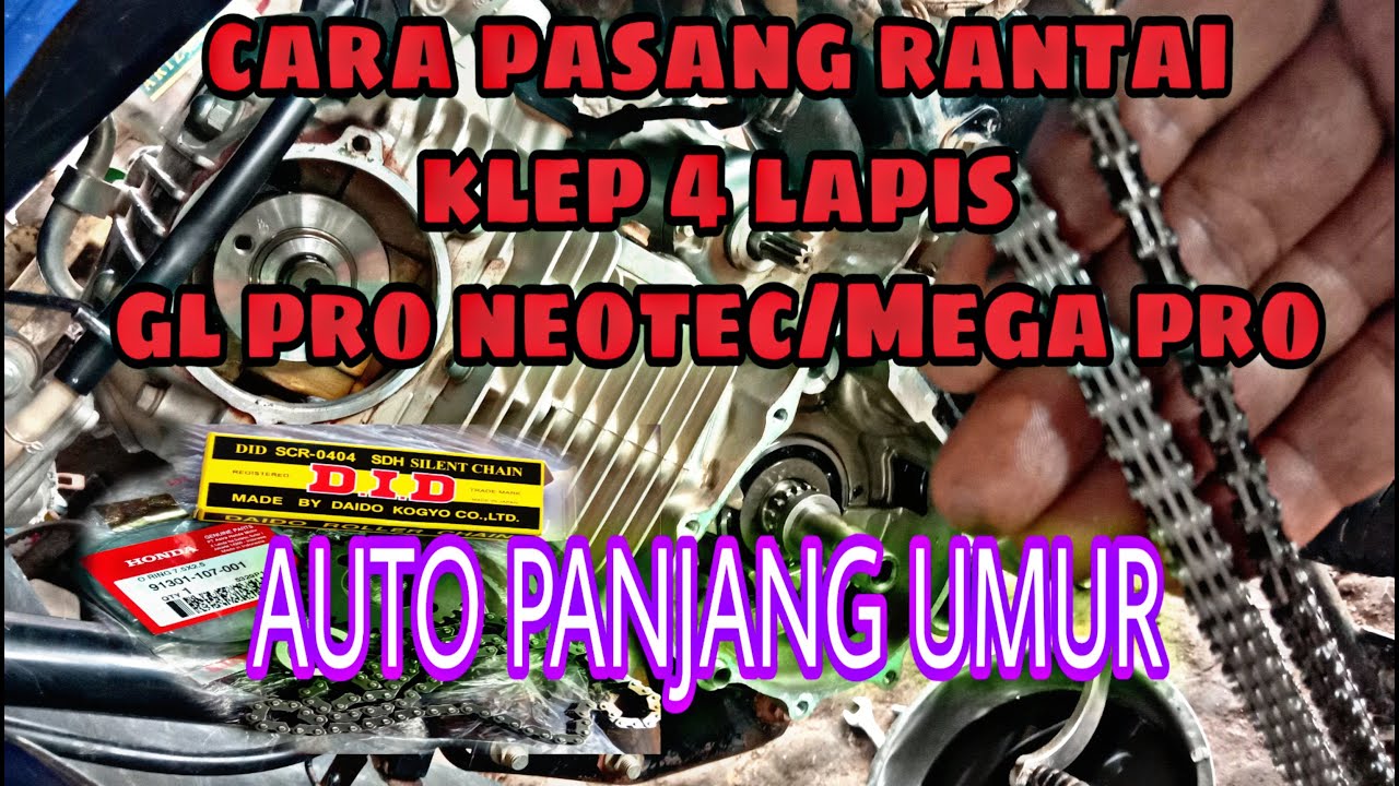pasang rantai klep 4 lapis Mega pro