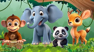 Cute Baby Monkeys - Elephant, Sika Deer, Panda, Chameleon - ANIMAL (BGM)