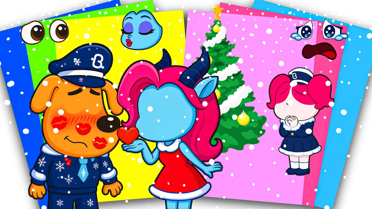 [PaperDIY] NEW Decorate LABRADOR Dates ANTEL on Christmas… Leaving PAPILLON Alone | Sticker Book DIY