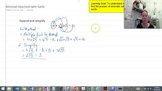 How to complete a binomial expansion with surds screenshot 3