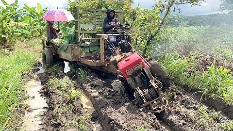 KỰ 81 lái xe công nông 2 cầu chở chuối mùa mưa và cái kết 