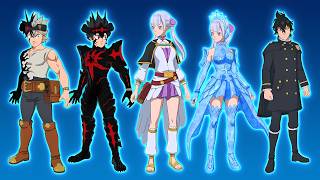 Black Clover x Fortnite - All Characters & Transformations Gameplay!