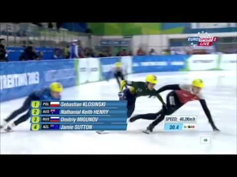 MIGUNOV, KLOSINSKI, SUTTON, HENRY 500m Preliminaries 3 26th Winter Universiade, Trentino, 2013 Men's