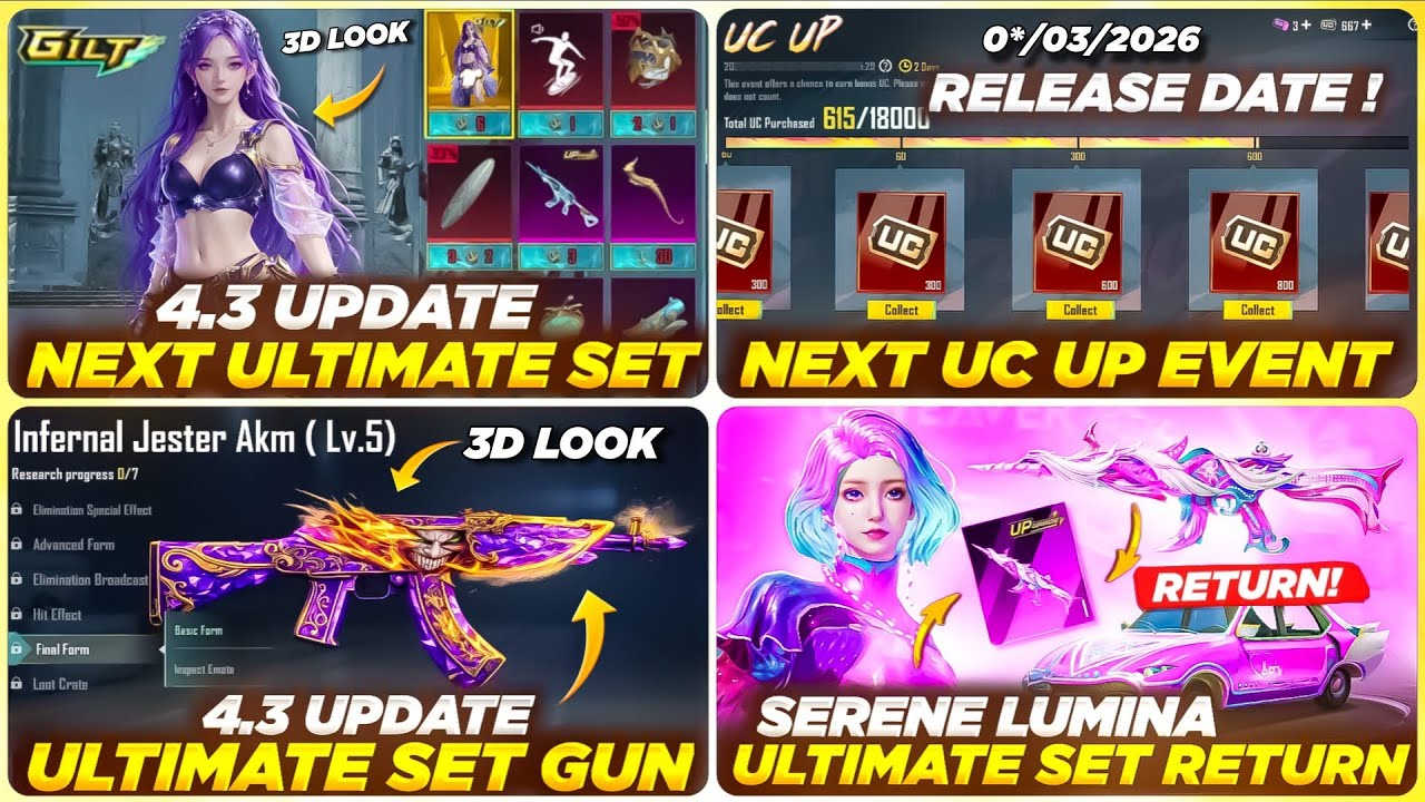 🛑 NEXT UC UP EVENT DATE! | BGMI NEXT ULTIMATE SET 3D LOOK | NEXT ULTIMATE GUN SKIN | SCAR-L RETURN 