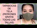 Como hacer un TAPABOCAS DE TELA facil NIÑOS, ADULTOS.(patrones gratis)(fabric face mask)