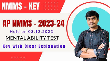 Key to AP NMMS - 2023-24(Held on 03.12.2023) with detailed explanation I MAT answers by ramesh sir