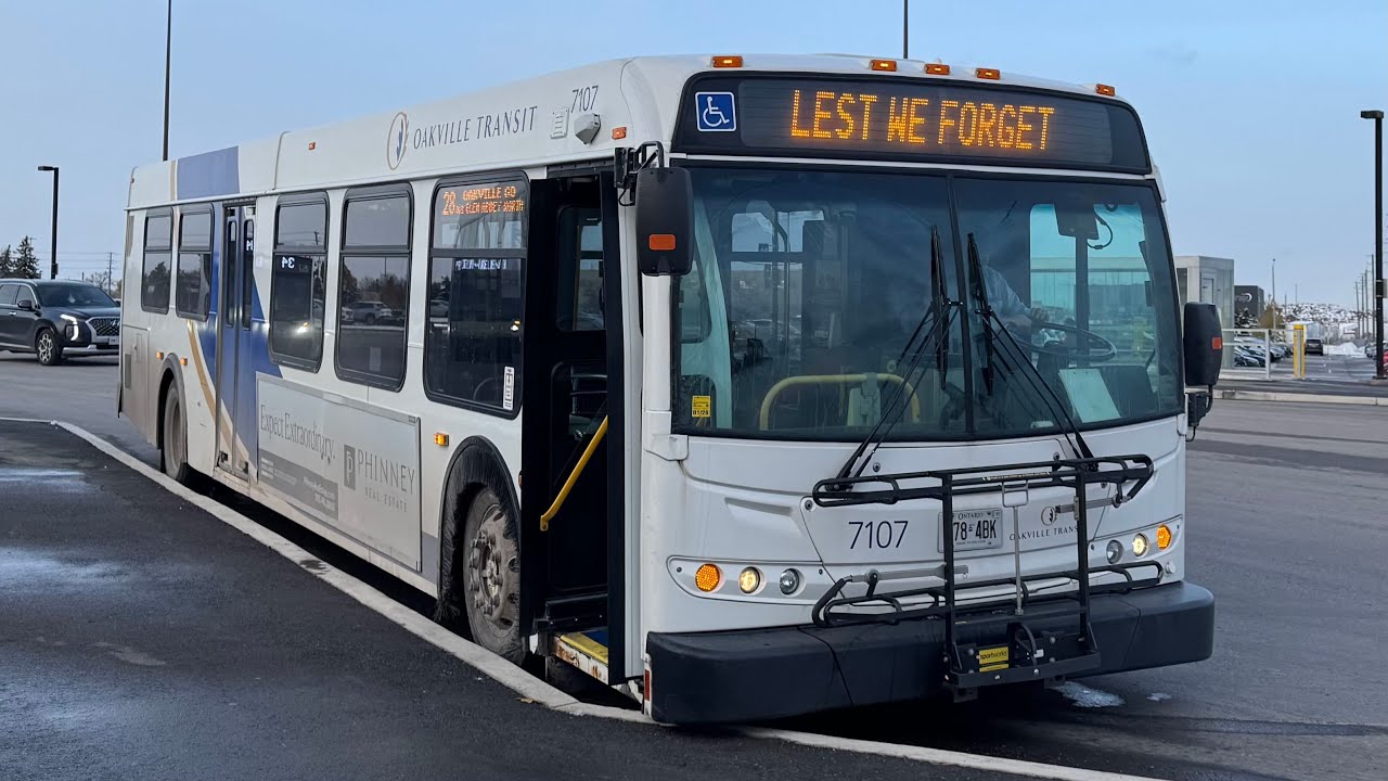 [FULL ROUTE, 4K] Oakville Transit - Route 28: Glen Abbey North (New Flyer D40LFR 7107)