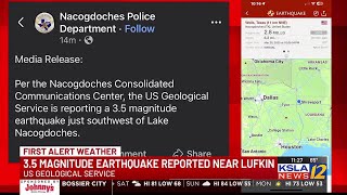 3 5 magnitude eart uake reported near Lufkin Texas