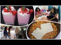 Cafe style strawberry milkshake recipe  desi macaroni pasta recipes  family hindi vlogs