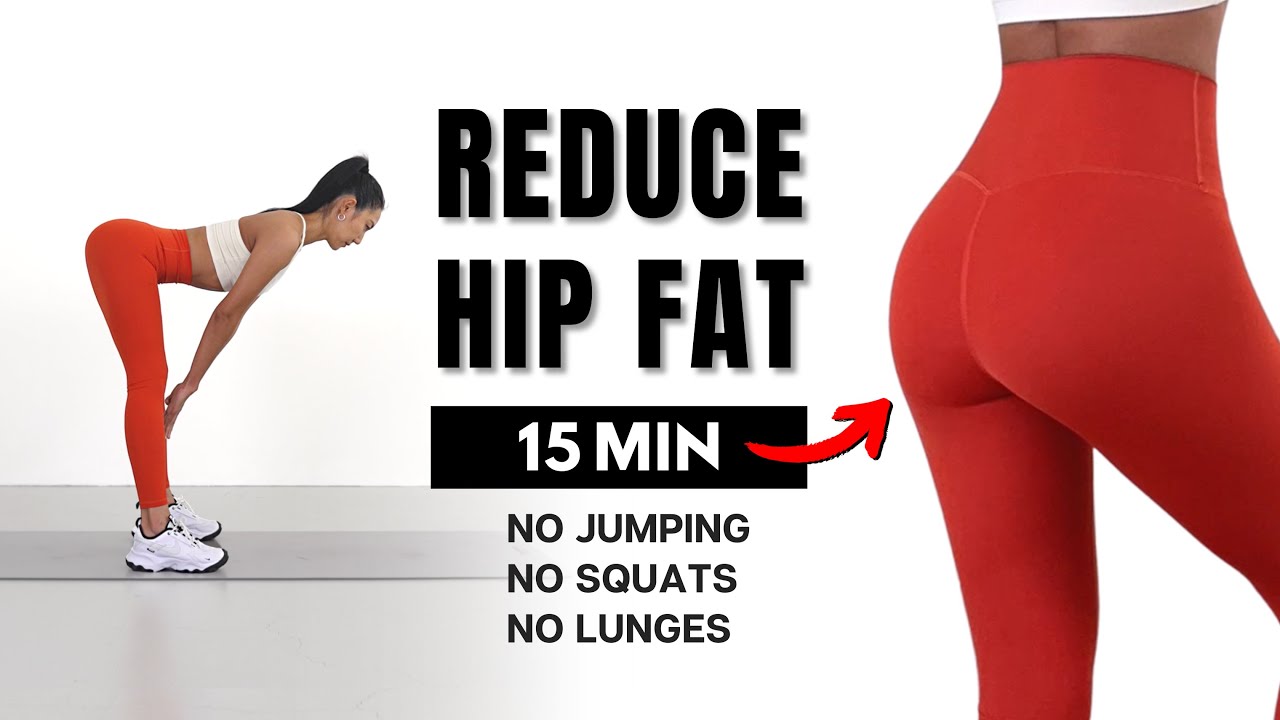 Reduce Hip Fat & Thigh Fat🔥15 min Standing Workout at Home - No Equipment,  Knee Friendly 