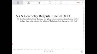 NYS Geometry Regents June 2018 question 31