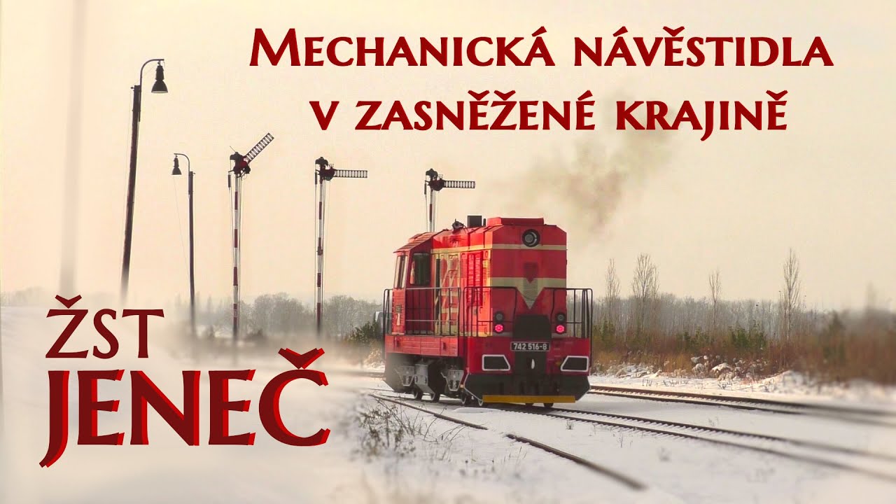 Jeneč: Zasněžená mechanická návěstidla