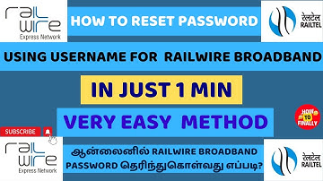 How to Change Railwire Password | How to Login Railwire Broadband | How to Recharge Railwire