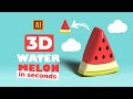 HOW TO MAKE 3D WATERMELON IN SECONDS IN ADOBE ILLUSTRATOR