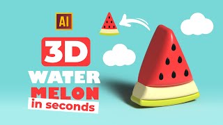 HOW TO MAKE 3D WATERMELON IN SECONDS IN ADOBE ILLUSTRATOR