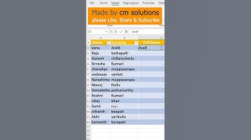 Flash Fill- Full Name- Excel tips & Tricks frpm @cmsolutions4761 #exceltips #excel #exceltutorial