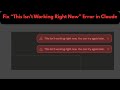 How to Solve “This Isn’t Working Right Now” Error in Claude AI | Quick Fix for Claude AI Not Working