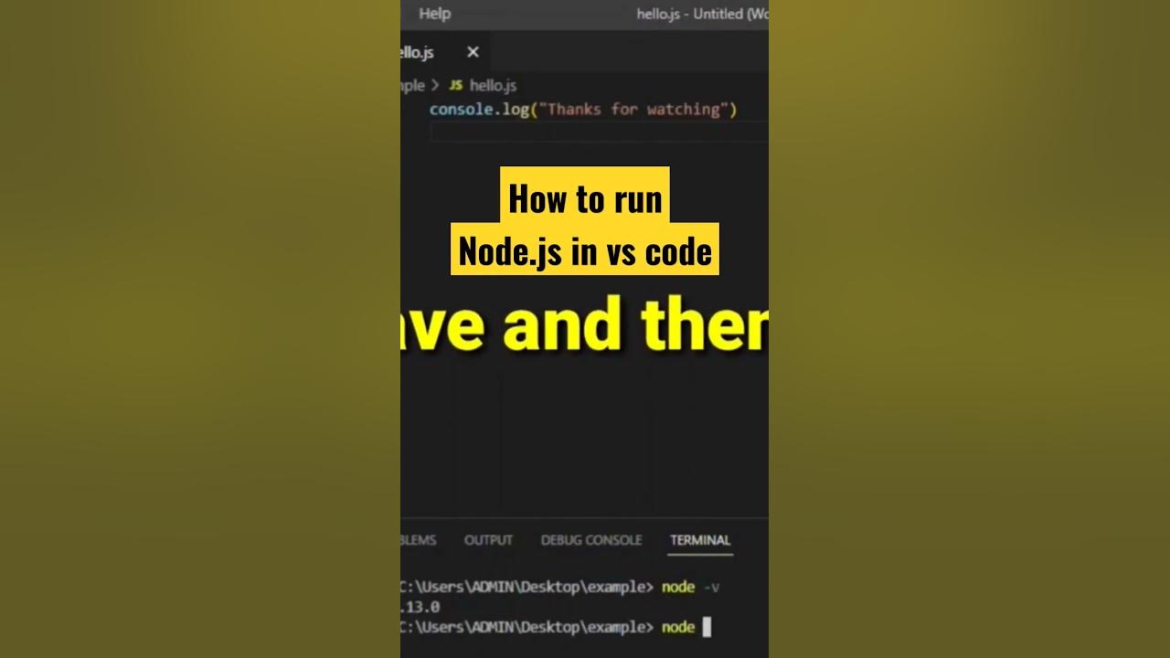 How to run Node.js in vs code #ytshorts #trending #viral #viralvideo # ...