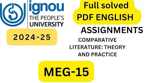 MEG-15 SOLVED ASSIGNMENT 2024-25