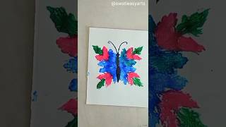 Butterfly Painting Real Leaf 😍🍃 #shorts #art #easy