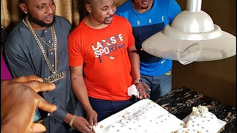 Birthday Boy, MC Oluomo Takes Pictures With Lagos Biggest Boys As They Cut His Beautiful Cake