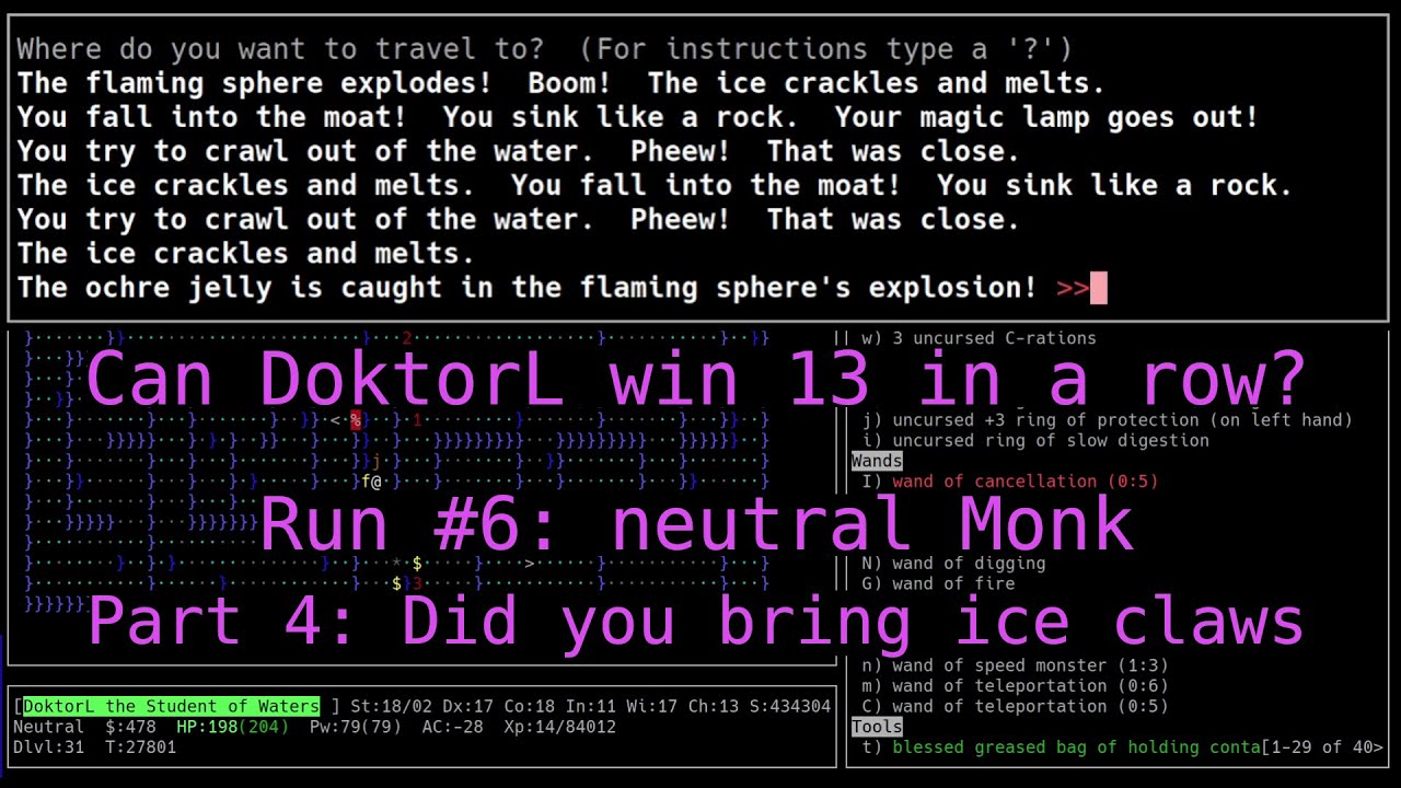 Can DoktorL win 13 in a row!? NetHack streak attempt. Run 6, neutral ...