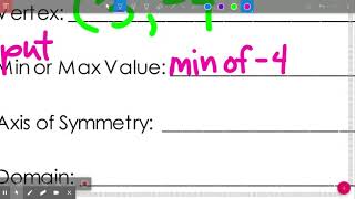 Unit 5 Notes #1 - Quadratic Characteristics
