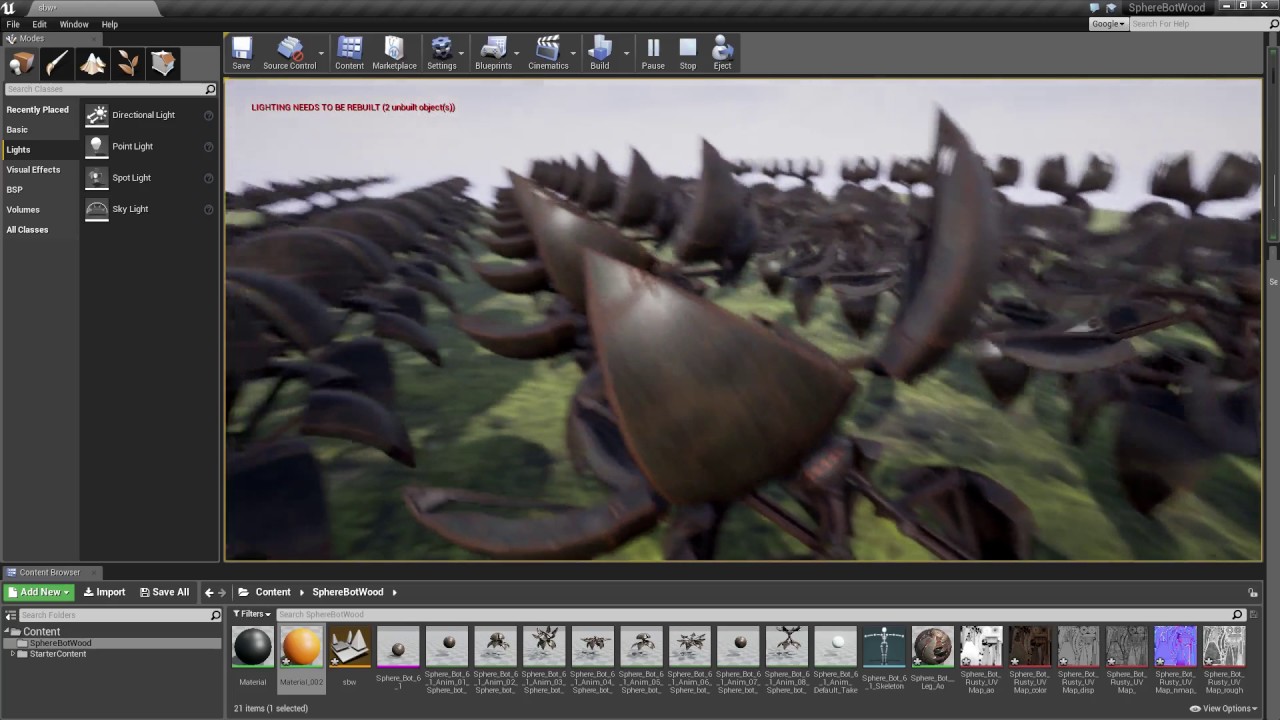 Sphere Bot Rusty Version in Unreal