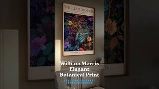 William Morris Bird Print Dark Floral Jewel Tone | Vintage Maximalist Living Room Wall Art